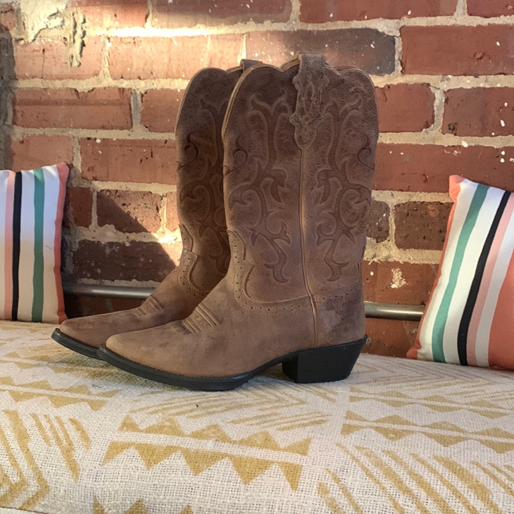 Justin Boots | Pointed Toe | Light Brown | Size 7